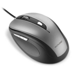 Mouse Multilaser Comfort 6 Botões Usb Cinza/Preto