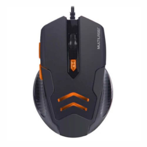 Mouse Gamer 6 Botões Preto/Laranja Com Mouse Pad