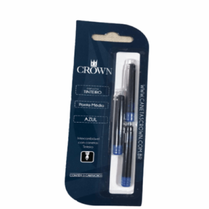 Carga Para Caneta Tinteiro Azul Com 3 Crown