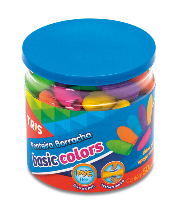 Borracha Ponteira Colorida Tris