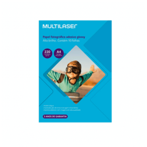 Papel Fotográfico Adesivo Multilaser A4 220G C/ 10 Folhas Branco
