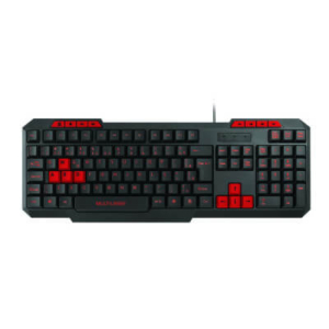 Teclado Gamer Multilaser Multimídia Slim Com Hotkeys Preto/Vermelho TC242