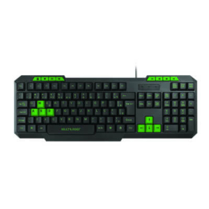 Teclado Gamer Multilaser Multimidia Slim Com Hotkeys Preto/Verde TC243