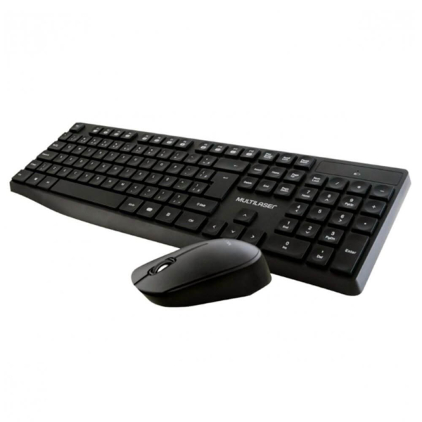 Teclado e Mouse Sem Fio Multilaser 2.4 GHZ USB Preto TC244