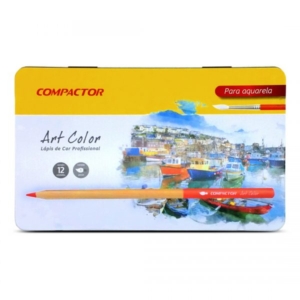 Lápis De Cor Art Color Aquarelável 12 Cores Compactor