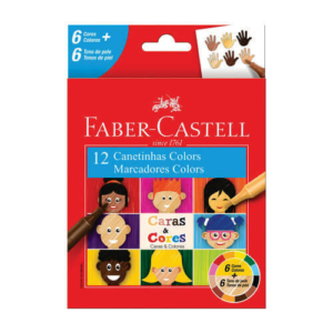 Canetinha Hidrográfica 12 Cores Caras e Cores Faber Castell