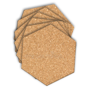 Cortiça Auto Adesiva Hexagonal 25 cm X 29 cm X 4 mm