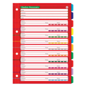 Divisórias Plásticas PVC Com 10 Envelopes Dac