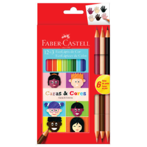 Lápis de Cor 12 Cores + 3 Caras e Cores Faber Castell