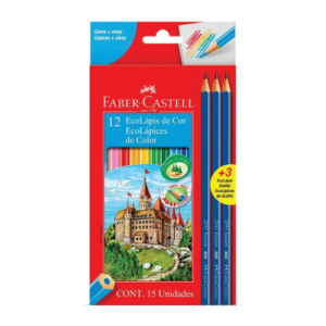 Lápis de Cor 12 Cores +3 Lápis Grafites Faber Castell