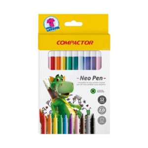 Canetinha Hidrográfica Neo-Pen 12 Cores Compactor