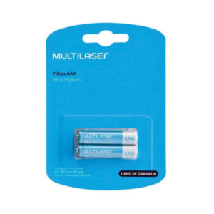 Pilhas Recarregáveis AAA 1000Mah Com 2 Unidades