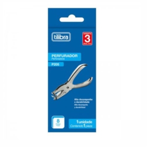 Perfurador 1 Furo P205 Até 8 Folhas Tilibra