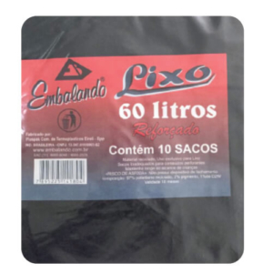 Saco De Lixo 60 Litros 10 Unidades Embalando
