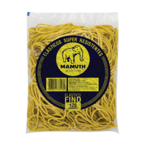 Elástico Mamuth Amarelo Fino Com 120 Unidades