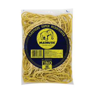 Elástico Mamuth Amarelo Fino Com 60 Unidades