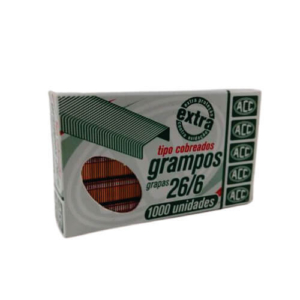 Grampo 26/6 Cobreado Com 1000 Unidades ACC