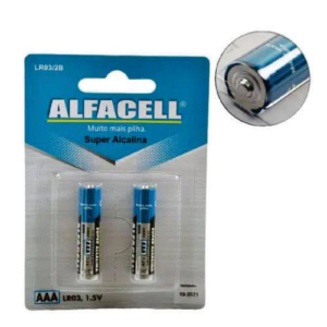 Pilha AAA Alcalina 1,5V Com 2 Unidades Alfacell