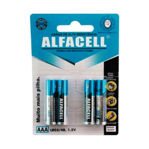 Pilha AAA 1,5V Com 4 Unidades Alfacell