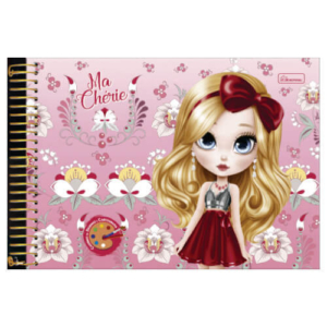 Caderno Desenho Capa Dura Espiral 96 Folhas Ma Chérie