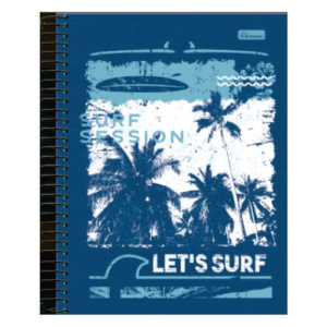 Caderno Universitário Capa Dura 96 Folhas Let´s Surf