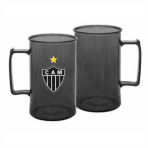 Caneca Acrílica 400ml Atlético Preta
