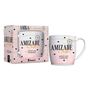 Caneca Porcelana Urban Amiga do Coração 360ml