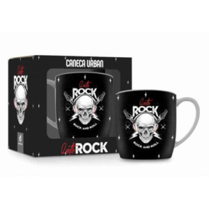 Caneca Porcelana Urban Caveira Let´s Rock 360ml