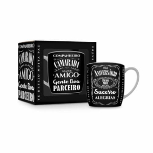 Caneca Porcelana Urban Feliz Aniversário 360ml