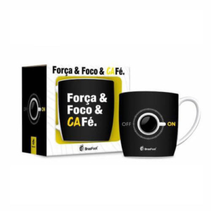 Caneca Porcelana Urban Força Foco e Fé 360ml