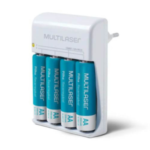Carregador De Pilhas Multilaser AA/AAA + 4 Pilhas AA
