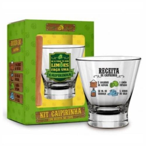 Conjunto Caipirinha Receita Copo + Socador