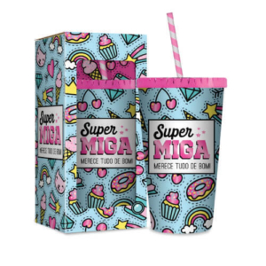 Copo Com Canudo Super Miga 500ml
