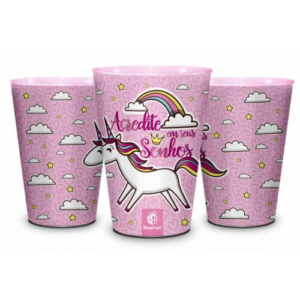 Copo Plástico 600ml 360 Unicórnio
