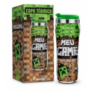 Copo Plástico Inox Meu Game Mine
