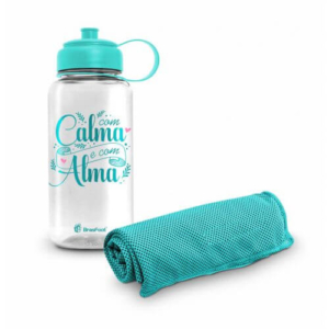 Garrafa e Toalha Fit Com Calma e Com Alma