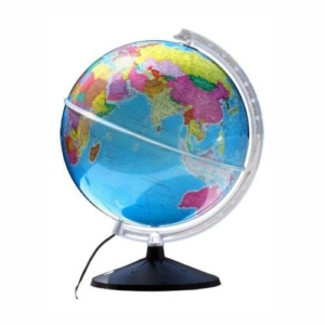 Globo Terrestre 30cm Prisma Pol Led Branco B/R Azul Celeste