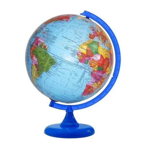 Globo Terrestre 30cm Studio Pol B/R Azul Celeste