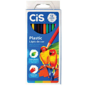Lápis De Cor 12 Cores Plastic Cis