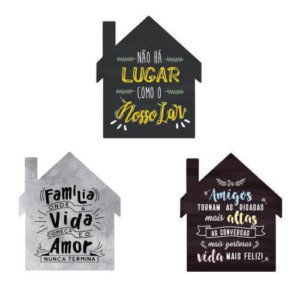 Quadro Papel MDF Formato Casa
