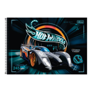 Caderno Desenho Capa Dura Espiral 80 Folhas Hot Wheels