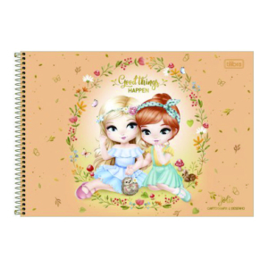 Caderno Desenho Capa Dura Espiral 80 Folhas Jolie