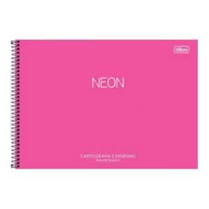 Caderno Desenho Milimetrado Espiral 80 Folhas Neon