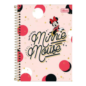 Caderno Capa Dura Espiral 1/4 80 Folhas Minnie