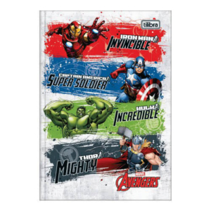 Caderno 1/4 Brochura Capa Dura 80 Folhas Avengers
