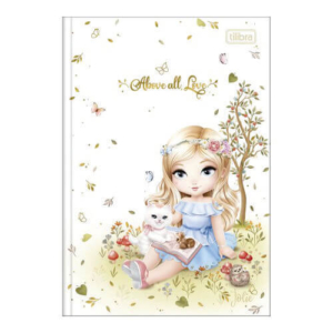 Caderno 1/4 Brochura Capa Dura 48 Folhas Jolie