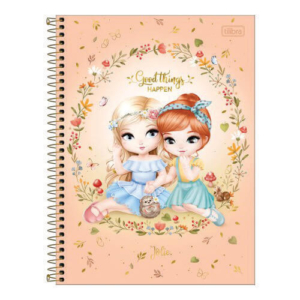 Caderno Capa Dura Espiral 1/4 80 Folhas Jolie