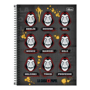 Caderno Universitário Capa Dura 256 Folhas La Casa De Papel