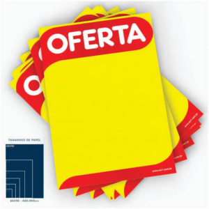 Cartaz Papel Cartão Oferta Amarelo 66x96
