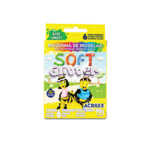 Massa De Modelar 6 Cores Soft Glitter